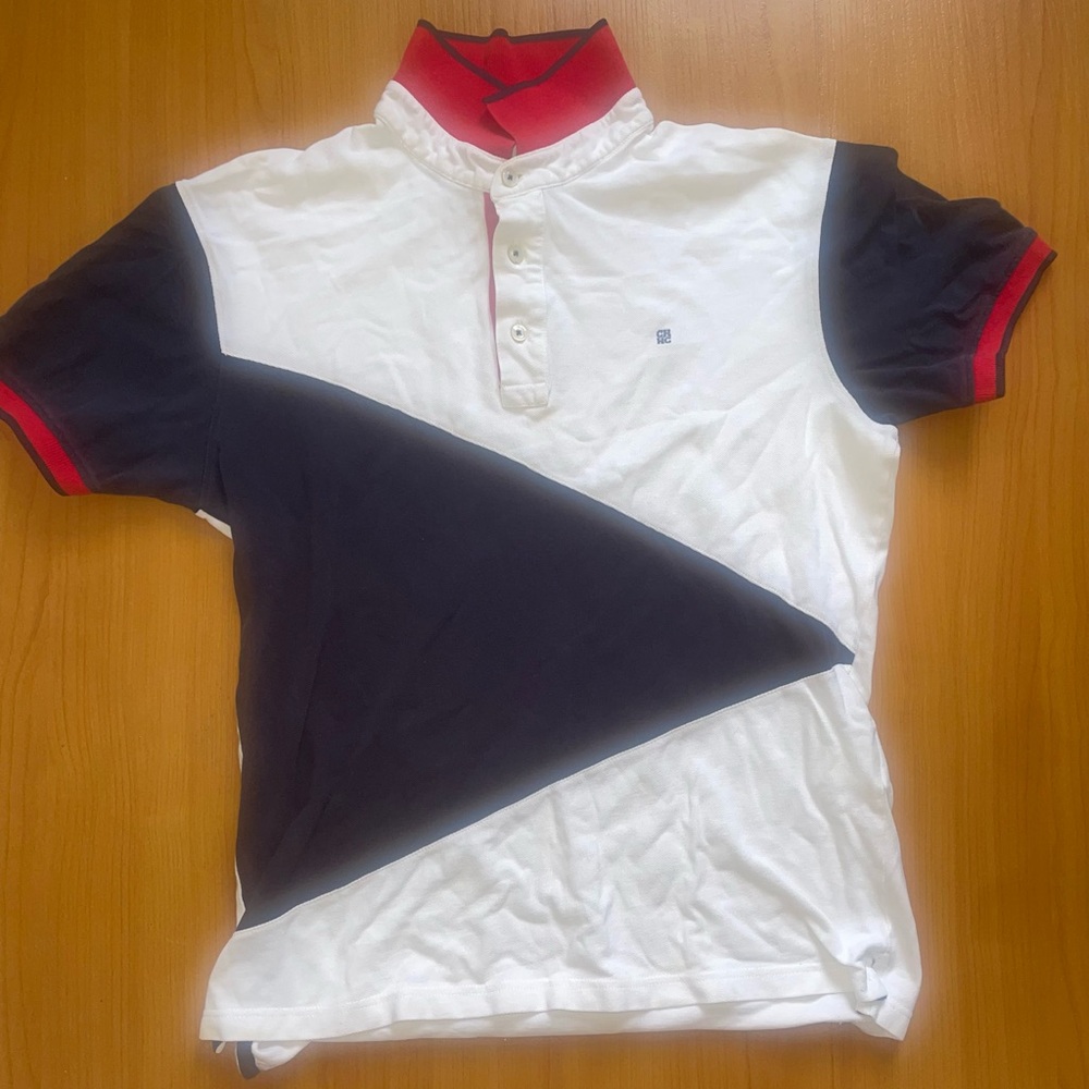 Carolina Herrera Men's White and Black Polo Shirt